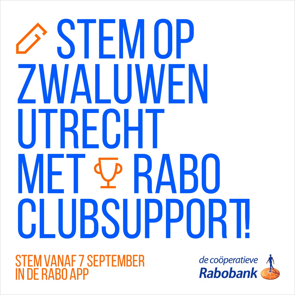 Rabo ClubSupport 2026: stem op Zwaluwen Utrecht 1911!
