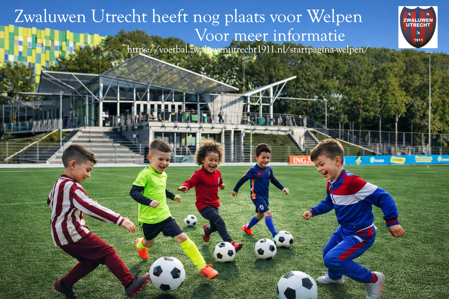 Kom voetballen bij de welpen (4 tot 7 jaar) van Zwaluwen Utrecht!